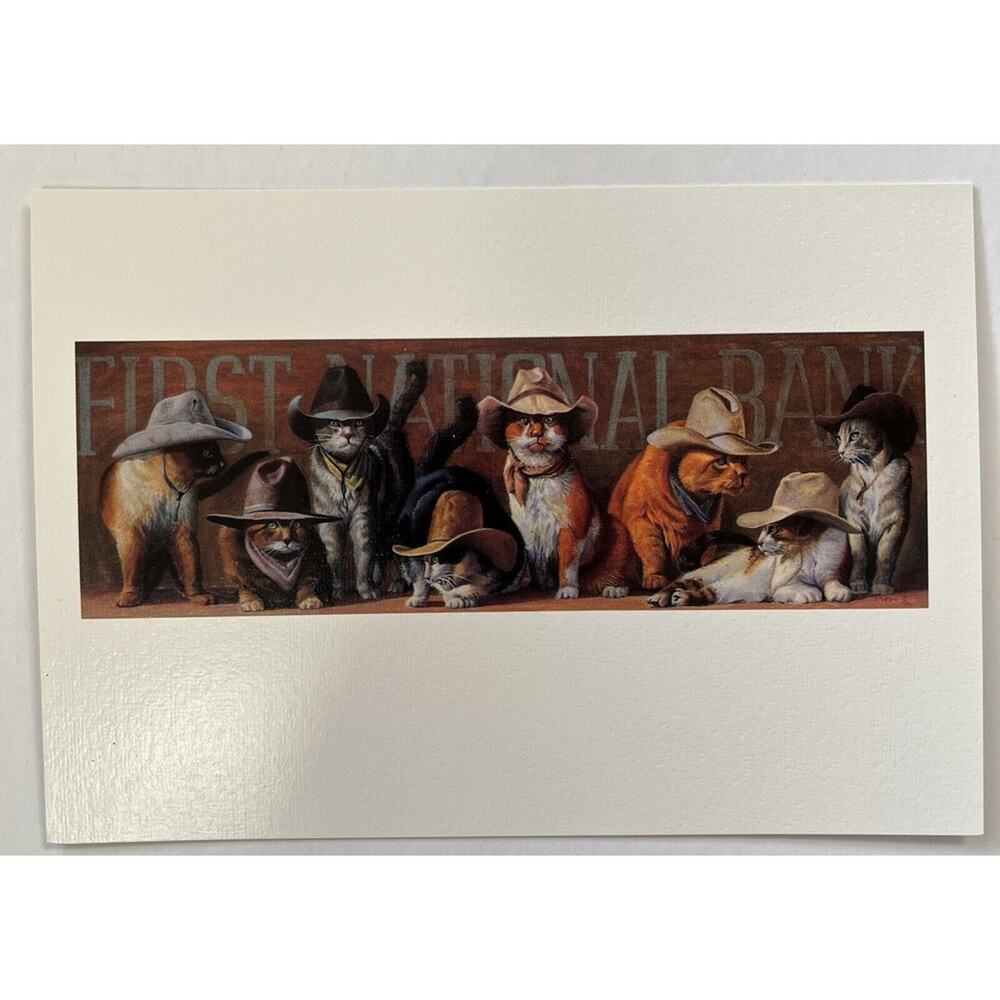 Leanin Tree Blank Greeting Cards Younger Gangs Last Raid Cowboy Cats Lot Of 5
